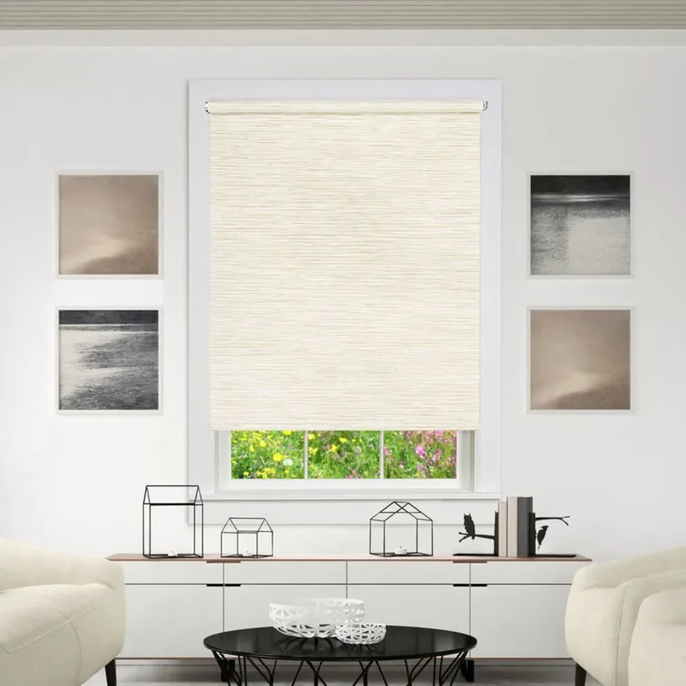 55 x 72 in. Cordless Privacy Jute Shade Linen